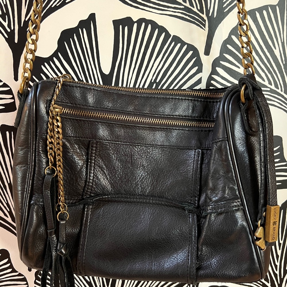 Lucky Brand Black Leather Crossbody Bag